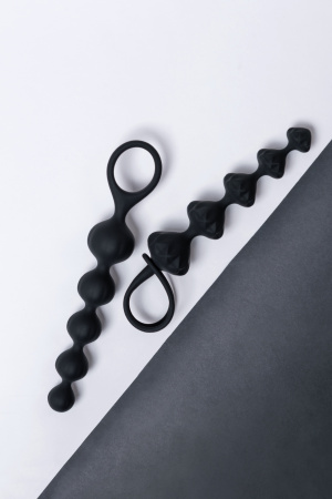 Набор анальных  цепочек  Satisfyer  BEADS, силикон, черный, 27 см
