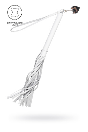 Плеть Pecado BDSM, белая рукоять, белые хлысты