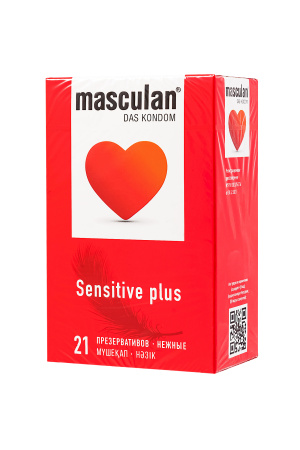 Презервативы Masculan, Sensitive plus №21, нежные, 19 см, 5,2 см, 21 шт.