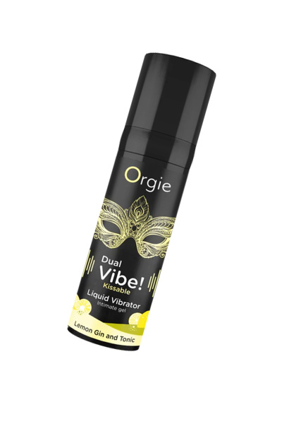 Съедобный гель с эффектом вибрации Orgie DUAL VIBE! Lemon Gin And Tonic, со вкусом джин-тоник, 15 мл
