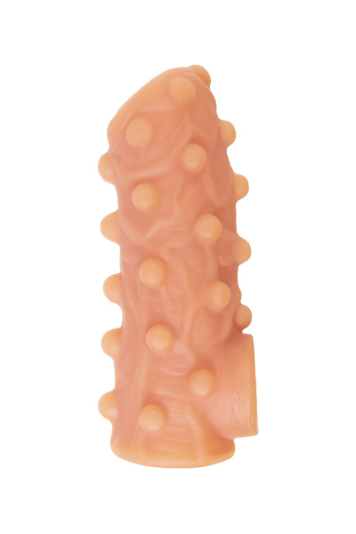 Насадка KOKOS реалистичная с дополнительной стимуляцией, TPE, телесная, 10 см