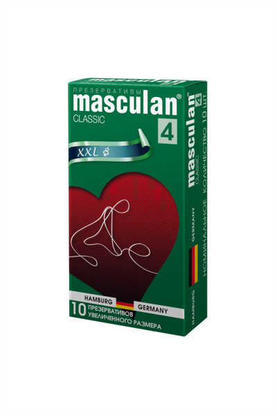Презервативы Masculan, classic 4, XXL, увеличенного размера, 20 см, 5,4 см, 10 шт.