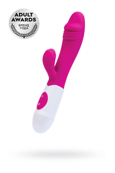 Вибратор с клиторальным стимулятором  TOYFA A-Toys AREA, силикон, розовый, 19,5 см