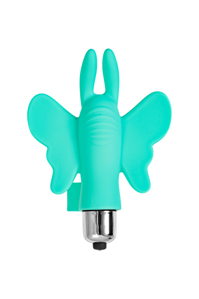 Вибронасадка-бабочка на палец Eromantica Butterfly, силикон, мятная, 10 см, в пакете