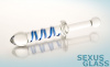 Двусторонний фаллоимитатор Sexus Glass, стекло, прозрачный, 22,5 СМ