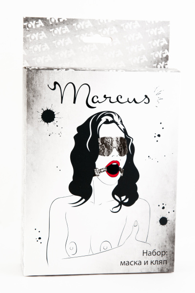 Набор кружевной TOYFA Marcus серебристый: маска и кляп