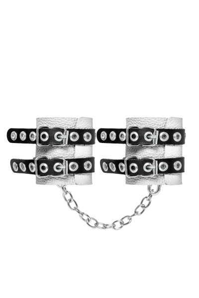 Наручники Pecado BDSM с двумя ремешками с люверсами,мягкие