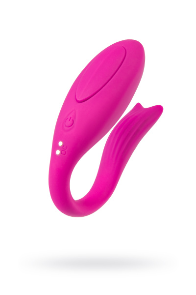 Вибратор для пар A-TOYS Dolphy, силикон, розовый, 9,6 см