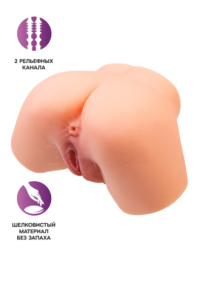 Мастурбатор реалистичный в фоме полуторса, с 2 любовными входами ТPE, телесный, 3,7 кг (в белой коро