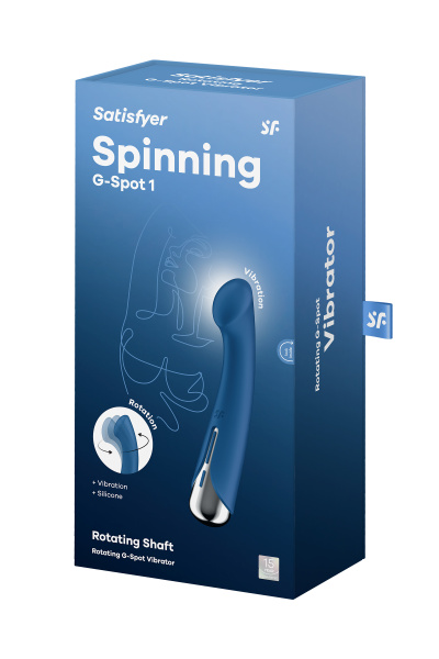 Вибратор для точки G  с ротацией Satisfyer Spinning G-Spot 1, силикон, синий, 16,8 см