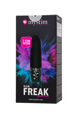 Вибратор Mystim Sleak Freak с электростимуляцией,силикон, черный, 14,5 см