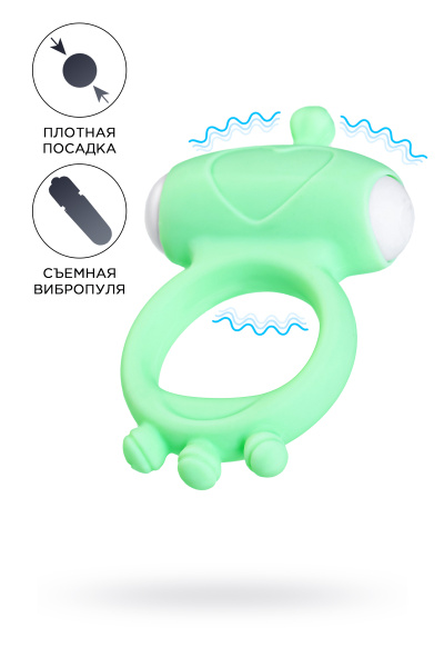 Виброкольцо на пенис TOYFA A-Toys Fowd, силикон, зеленое, Ø 2,6 см
